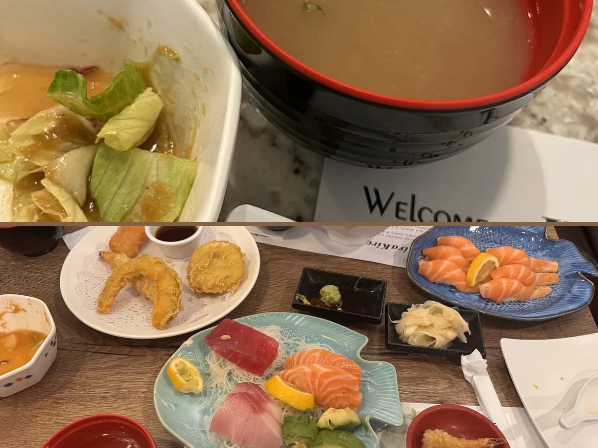Fresh sashimi served with simple garnishes.