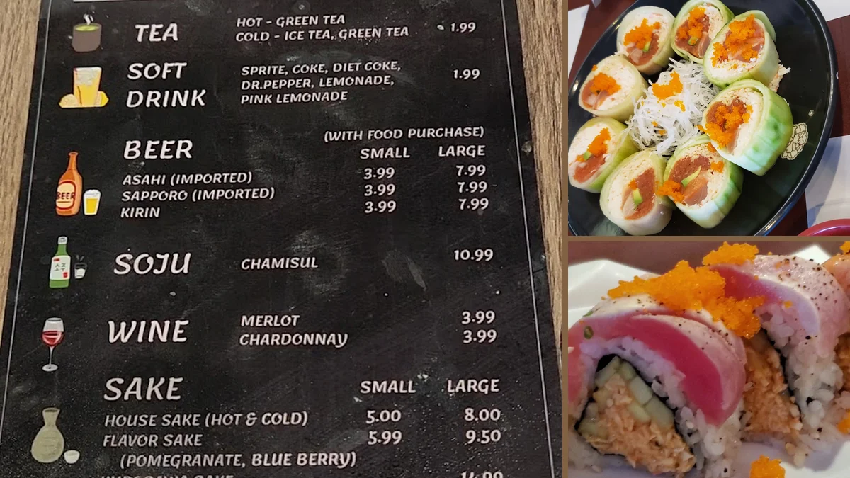 A Japanese restaurant table with shared plates.