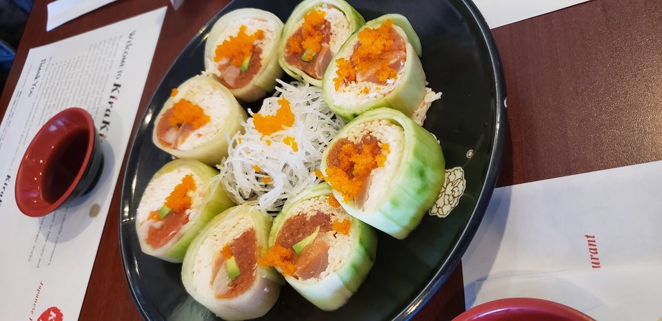 Fresh sashimi served with simple garnishes.