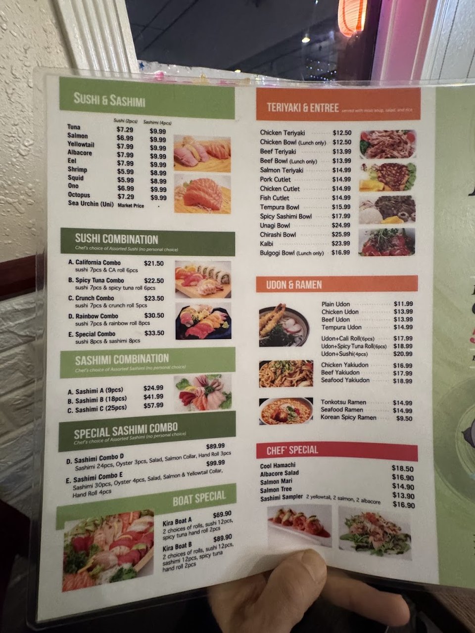 Menu page showing combo meals and teriyaki.